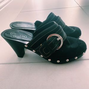 WOMENS COACH ClASSIC BLACK PATTERN CLOG